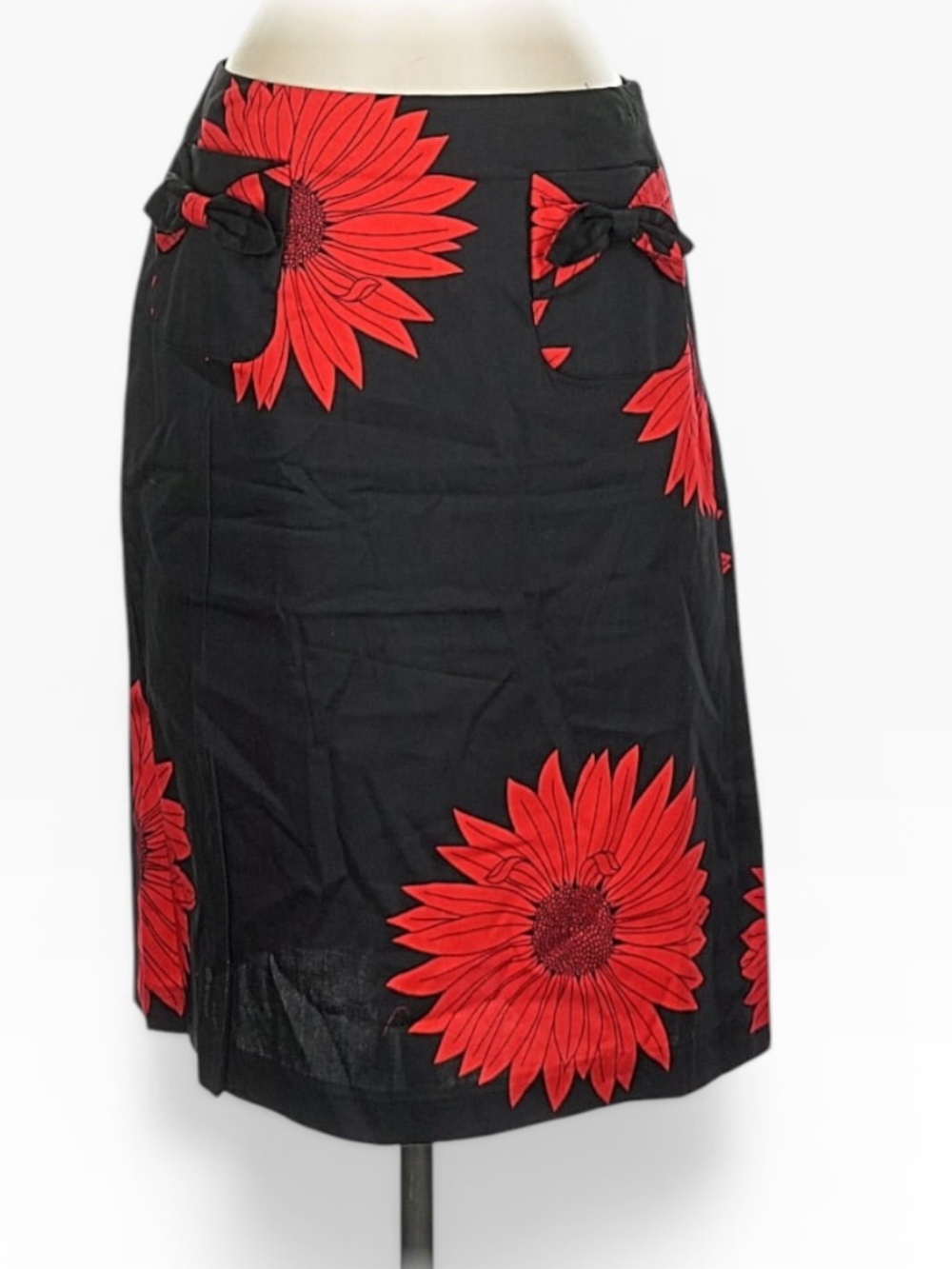 Grace Dane Lewis Workshop Black & Red Floral Bow Skirt – Size 6 NWT